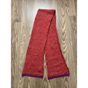 Y2K Gap Red And Purple Trim Scarf Lambswool Rabbit Hair